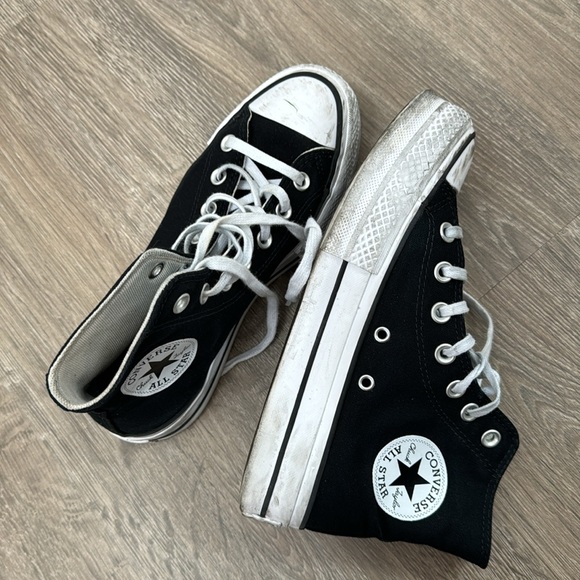CONVERSE WOMEN'S CHUCK TAYLOR ALL STAR LIFT HIGH TOP IN BLACK/WHITE/WHITE - Picture 6 of 6